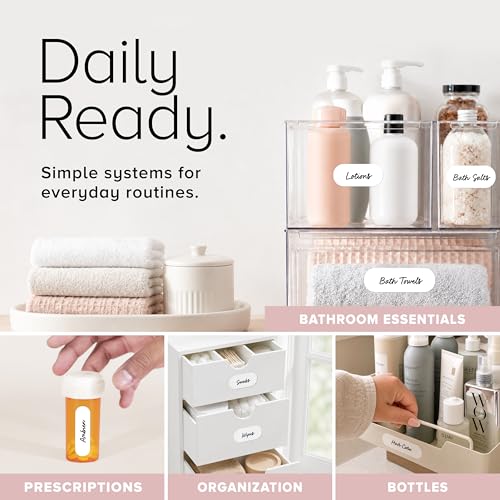 ThreeKin Waterproof Labels for Bottles and Containers - Custom Stickers - All-Purpose and Personalizable - Dishwasher, Freezer and Microwave Safe - BPA-Free - USA-Owned (White, 72pcs) - color: White, size: 72 pcs