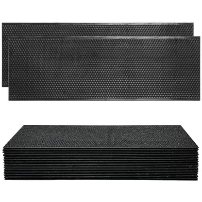 20PCS Black Natural Beeswax Coated Bee Frame Medium Foundation Sheets, Food-Grade Plastic Bee Hive Foundation for Medium Super Frames - color: Black, size: 20PCS