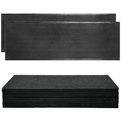 20PCS Black Natural Beeswax Coated Bee Frame Medium Foundation Sheets, Food-Grade Plastic Bee Hive Foundation for Medium Super Frames - color: Black, size: 20PCS