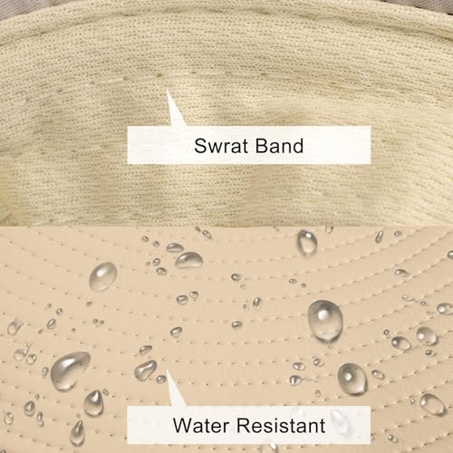 Sun Hats for Men Women Fishing Hat UPF 50+ Breathable Wide Brim Summer UV Protection Hat - color: 1pack-beige