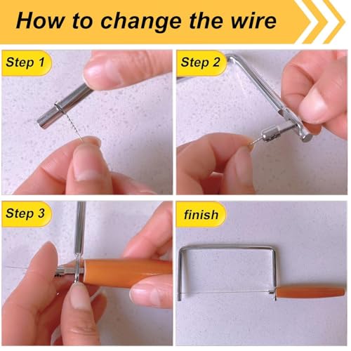Cheese Slicer Kit Accessories Kitchen Knife Cheese Cutter Stainless Steel Components DIY for Making Giftable Cheese Cutting Boards with This Cheese Cutter Kit,Wire Cheese Slicer (1, 6in) - size: 6in
