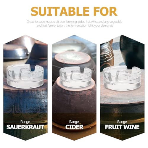 SHINEOFI Glass Fermentation Weights with Easy-grip Handle for Wide Mouth Mason Jars, Small Glass Jar Lids for Pickling, Dishwasher Safe Home Fermenting Accessories