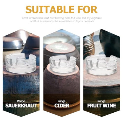 Glass Fermenting Weights for Mason Jars, Small Heavy Glass Weights with Grooved Handle for Wide Mouth Jars, Dishwasher Safe Fermentation Lids for Pickling and Sauerkraut