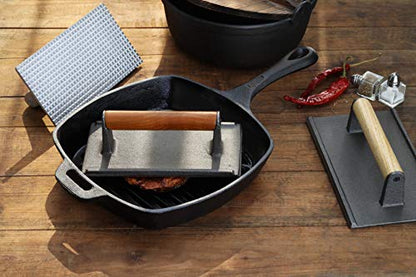 New Star Foodservice 36435 Commercial Grade Iron Steak Weight/Bacon Press, 8.25 by 4.25-Inch - size: 8.25" x 4.25"