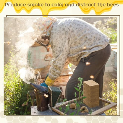 Hahafelt 4.2 Pound Burlap Bee Smoker Fuel Pellets, Jute Burlap Smoker Fuel for Beekeeping, Natural Easy to Light, Produces Cool & Light Smoke, Long Continuous Burn for Hive Inspection & Management