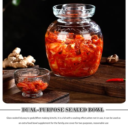 Fermentation Crock 4 Capacity Options Pickle Jar, Transparent And Visible Glass Kimchi Jar, Water Seal Fermenting Jars, Mushrooms/cauliflower(7.5kg) - size: 7.5kg