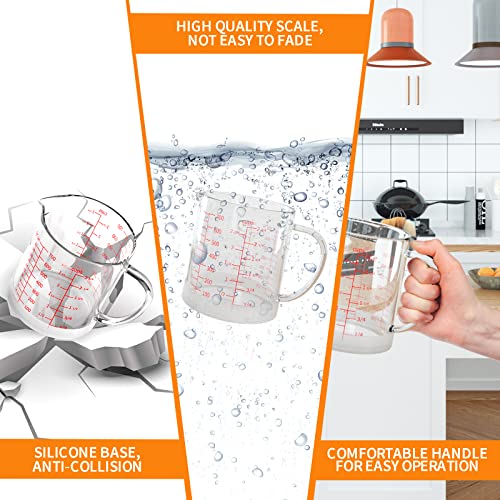 77L Glass Measuring Cup, 2 3/4-Cup/700 ML Liquid Measuring Cups, Measuring Cup With Handle and V-Shaped Spout, Glass Beaker with Three Scales (OZ, Cup, ML), Dishwasher/Freezer/Microwave Safe - size: 2 3/4 Cup / 700 mL