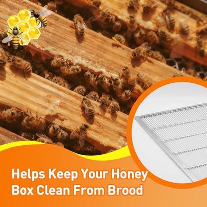 2 Pack Metal Queen Excluder for 8 Frame Hive, Bee Hive Queen Excluder | prevents queen laying in honey supers, galvanized steel, rust resistant, easy install