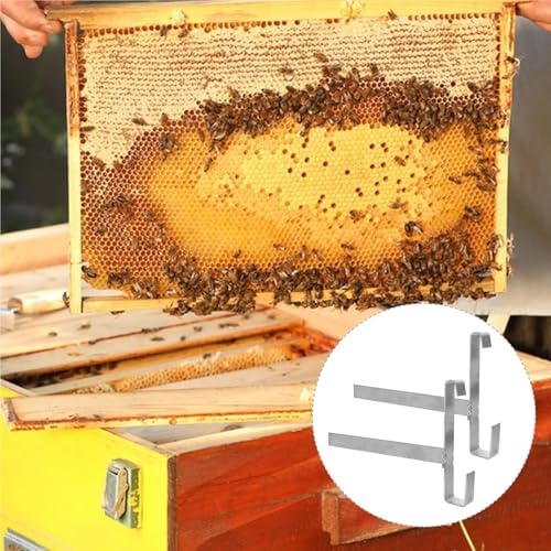Beehive Frame Holder 2Pcs Stainless Frame Holder Strong Reusable Perch Stand for Beekeeping Frame Support and Tool Storage for Beekeeper Beekeeping
