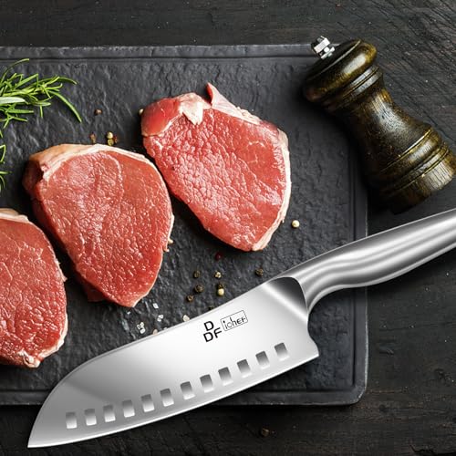 DDF iohEF Kitchen Knife, Chef's Knife In Japanese Stainless Steel Professional Santoku Cooking Knife, 7 Inch Non-slip Ultra Sharp Knife with Ergonomic Handle - color: Santoku Knife