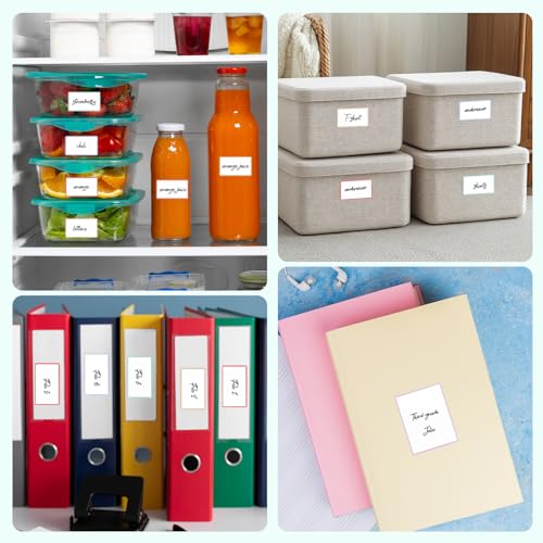 Dry Erase Sticker Labels Reusable Dry Erase Notes Storage Bins Labels Waterproof and Oil-Proof Removable Stickers for Food Containers Kitchen Classroom (60Pcs 1.2In ×3In 2In×2.4In)