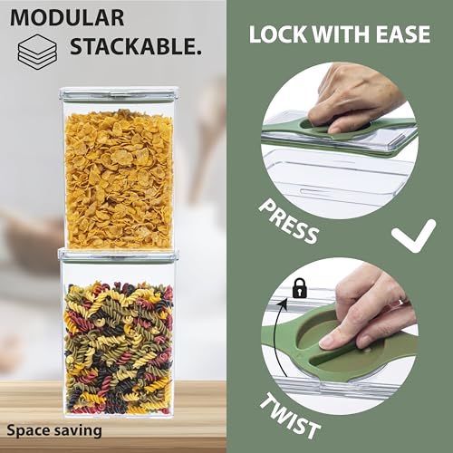 4-Pack Small Pantry Containers, 0.8 QT/0.76 L Clear SAN Food Storage Canisters with Twist-Lock Lids, Stackable for Sugar, Tea Bags, Seasoning, Nuts, Snacks (Black) - color: Black