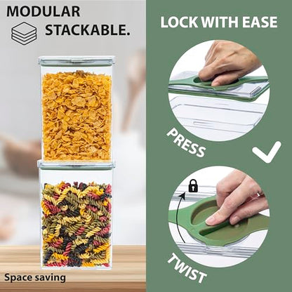 4-Pack Small Pantry Containers, 0.8 QT/0.76 L Clear SAN Food Storage Canisters with Twist-Lock Lids, Stackable for Sugar, Tea Bags, Seasoning, Nuts, Snacks(Sand) - color: Sand