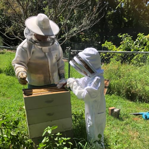 Kids Bee Suit Bee Suits for Kids Beekeeping Suit for Kids Child Bee Suit Childrens Beekeeper Bee Suit for Boy and Girl, 100% Cotton, Skin, Breathable, for Family Outdoor, Backyard, Christmas Gifts - size: for heights 56"~60"