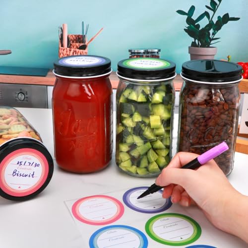 QAPPDA Wide Mouth Mason Jars 32 oz 12 Pack, Large Glass Jars Canning Jar with Lids for Pickling, Storage Food, Meal Prep, Jams, and Spices - size: 32oz - Jar Lettering