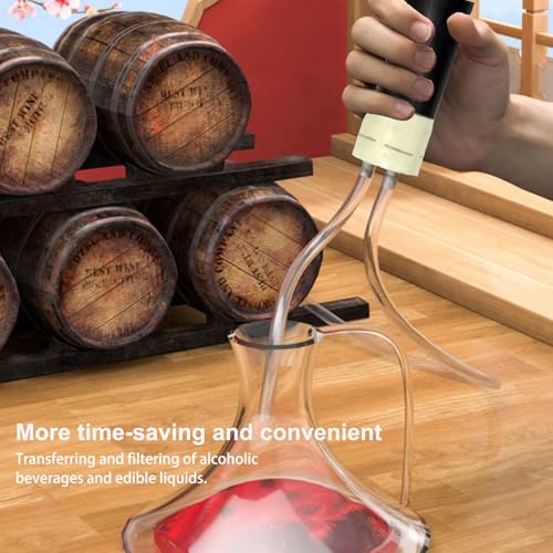 Portable Food Grade Wine Siphon USB Electric Auto-Siphon Self Priming Pump for Bottling Home Brew Wine, Beer, Beverages and Kombucha, DC 5v Mini water Transfer Pump, No Mess Leak,Low Noise