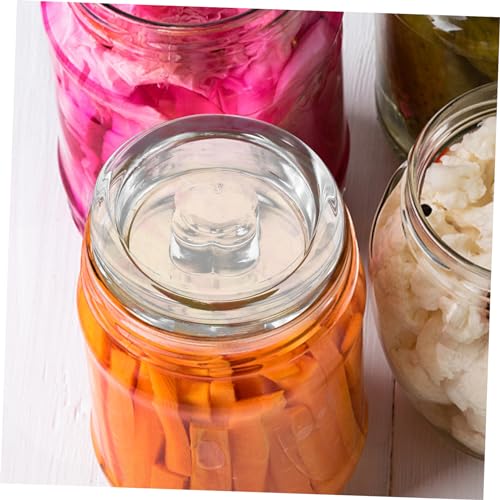 Wide Mouth Mason Jar Fermenting Lid Weight for Pickling Kimchi Sauerkraut Canning Easy Grip Glass Fermentation Cover Compact Lightweight Seal for Home Use