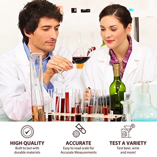 3 Packs Triple Scale Hydrometer with Cleaning Cloth for Wine Beer Mead Kombucha Brewer Elite Hydrometer Alcohol Measuring Tools Brewing Supplies Distilling Equipment for Home Tester