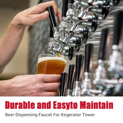 MRbrew Beer Faucet, Stainless Steel Draft Beer Tap for Kegerator, Beer Tower, with Handle & Plug