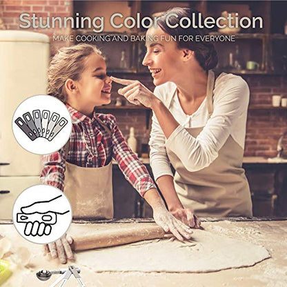 CuttleLab 22-Piece Stainless Steel Measuring Cups and Spoons Set, Tad Dash Pinch Smidgen Drop Mini Measuring Spoons, Measuring Stick Leveler, Measurement Conversion Chart Fridge Magnet, (Charcoal) - color: Charcoal