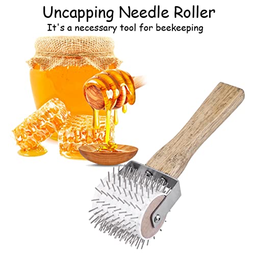 ZJchao Beekeeper Uncapping Roller Tool – Stainless Steel Needle Roller for Efficient Honey Extraction, Compatible with Standard Beekeeping Frames