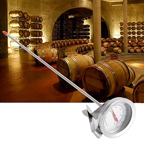 1Pc Kettle Clip on Dial Thermometer,plplaaoo Stainless Steel Hot Kitchen Thermometer, Home Brew Wine Beer Thermometers, Liquid Milk Kitchen Cooking Probe Yogurt Temperaturer