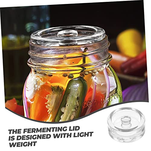 COLLBATH 1pc Fermentation Weight for Wide Mouth Mason Jars Glass Fermenting Lid for Sauerkraut and Kimchi Weight Stone for Optimal Fermentation Environment