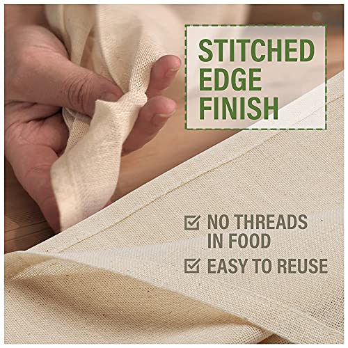 Country Trading Co. Organic Cotton Cheesecloth, 2-Pack 23x23in, Reusable | GOTS Certified 100% Organic Cotton, Hemmed Edges, Reusable, 2 Squares 23x23 in, Unbleached - size: 3.7 sq ft (2 pcs)