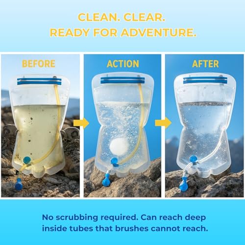 flowcheer Bottle Cleaning Tablets 36-Pack | Powerful & Odor-Control Formula | Deep Cleaner for Stainless Steel, Glass, Thermos, Tumblers, Hydration Bladders | Ideal for Daily Household & Outdoor Gear