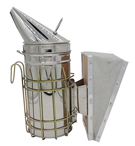 Bee Smoker for Beekeeping, Stainless Steel Bee Hive Smoker with Heat Shield for Beekeeping Supplies TH-BS1