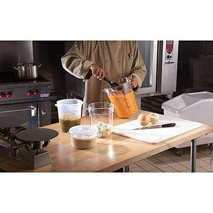 Cambro RFSCW8135 9-15/16" Top Diameter x 10-7/8" Height, Camwear Clear Polycarbonate Round Food Storage Container (Cover Sold Separately), 8 Quart - size: 8 Quart