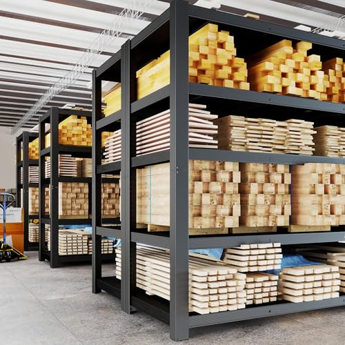 84" H 5-Tier Heavy Duty Storage Shelves, 3000LBS Capacity Adjustable Metal Industrial Garage Shelving Units,Freestanding Storage Rack for Shop and Warehouse, 84" H x 55" W x 24" D - size: 24"D x 55.1"W x 84.1"H(Metal Board)