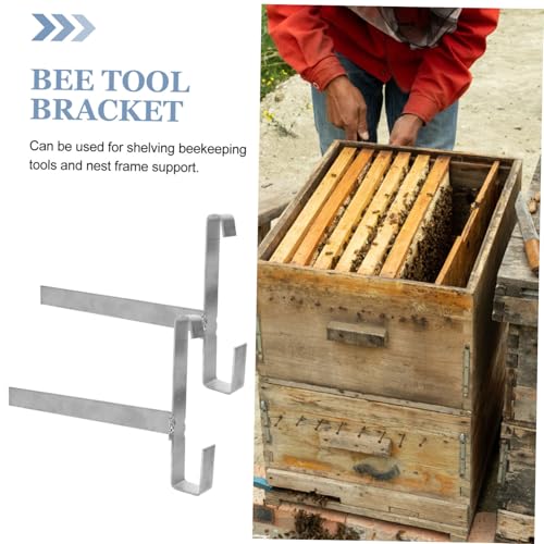 Yardwe 2Pcs Stainless Steel Beekeeping Frame Holder Stand Durable Bee Frame Perch Support Tool Multi Functional Hive Frame Storage for Beekeepers Reliable Beekeeping Supplies