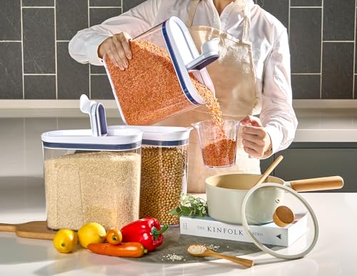 Felli Airtight Cereal Containers 3.3 Qt, Stackable BPA-Free Acrylic Cereal Dispenser with Flip-Top Lid, Medium Pantry Food Storage for Oats, Granola, Rice (Medium 3.3Qt - 3pk) - color: Medium 3.3Qt - 3pk