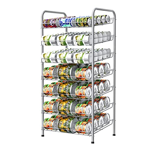 Vrisa Can Organizer for Pantry 7-tier Can Organizer Can Good Organizer for Pantry Shelf Holds up to 84 Cans Can Rack Dispenser for Pantry, Kitchen, Cabinet Silver - color: Silver, size: 7 Tier