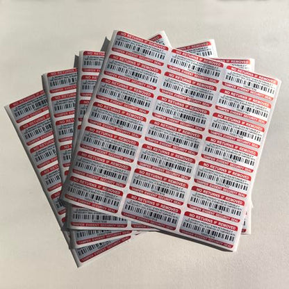 Tamper Evident Proof Barcode Stickers with Individual Serial Number Security Warranty Void Sticker,Sealing Label for Package(120pcs 2x0.8in Red Matte Silver) - style: 120pcs Red silver