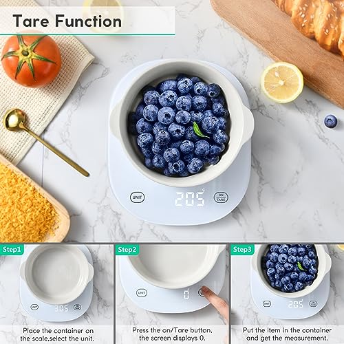 Arboleaf Smart Food Kitchen Scale, 22lb Digital Food Scale with Nutritional Calculator, USB Rechargeable, Smart Weighing with App for Macro, Keto, Calorie, Cooking, Grams and Ounces, 0.1oz/0.5g, White - color: White