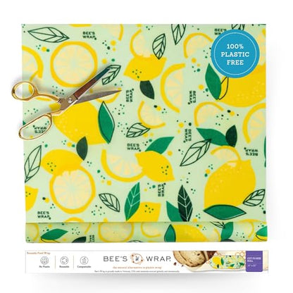 Bee's Wrap - Limited Edition - Beeswax Wraps for Food - Cut to Size 14x52" Beeswax Wrap Roll - Plastic Free Made in USA Reusable Natural Food Wrap - Fresh Squeeze Print - style: Fresh Squeeze