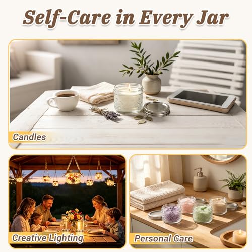 STARSIDE 4oz Embossed Glass Mason Jars 24 Pack, Small Regular Mouth Canning Jars with Airtight Lids for Jams, Jelly, Honey, Snacks, Spices, DIY Gifts & Wedding Favors - color: Clear05-4oz