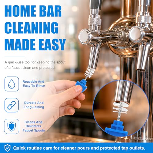 20 Pack Beer Tap Plug Brush, Reusable Draft Beer Faucet Cleaning Brush for Kegerator, Beer Tap Cleaning Brush for Bar, Brewery, Restaurant & Home Bar