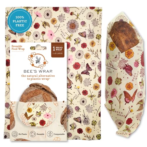 Bee's Wrap Beeswax Wraps for Bread - Beeswax Bread Wrap for Sourdough & Bread Storage - Plastic Free Made in USA Reusable Natural Food Wrap - Meadow Magic - color: Meadow Magic (Beeswax)