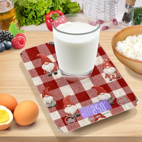 Food Scale Kitchen Digital Scale Food Ounces and Grams Dieting Baking Cooking Waterproof Glass Panels LCD Display,4 Units Scale Tare Function Checkered Red - color: Valentines Love Heart