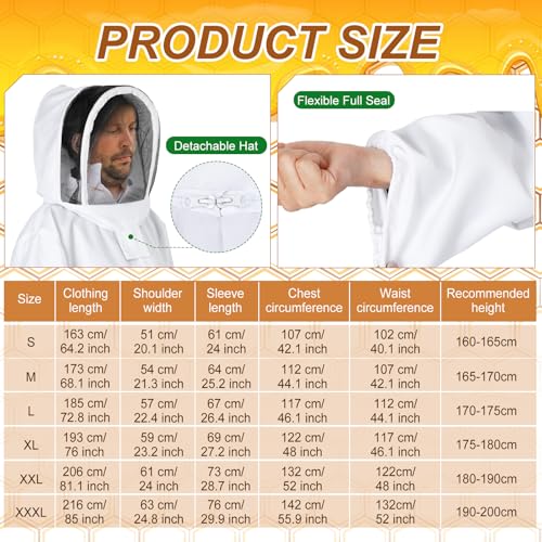 30 Pcs Beekeeping Starter Kit Bees Keeper Starting Kit All Bee Suit Gloves Hive Boxes Storage Bag Beekeeper Supplies Tools for Beekeepers Men Women(M) - size: M