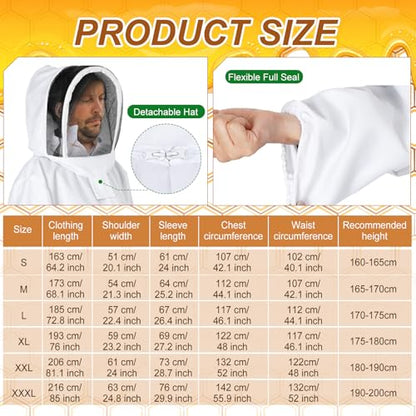 30 Pcs Beekeeping Starter Kit Bees Keeper Starting Kit All Bee Suit Gloves Hive Boxes Storage Bag Beekeeper Supplies Tools for Beekeepers Men Women(S) - size: S