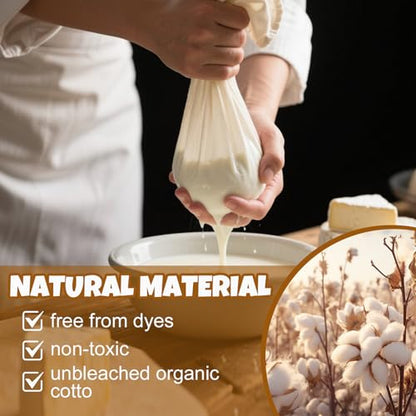 15 PCS Reusable Cheese Cloths for Straining, 20x20 Inch, Organic Cotton Cheese Cloths Unbleached,Cheese Cloth Reusable With Hemmed Edge for Straining Liquid,Cheese Making,Juicing,Baking,Cooking Turkey