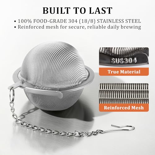 304 Stainless Steel Tea Strainers for Loose Tea Infuser Ball, Extra-Fine Mesh Tea Ball, Tea Holder Loose Leaf Tea Steeper, Tea Diffuser for Rooibos, Black Tea, Herbal & Spices (Small x 2) - size: Small - 2 Pack