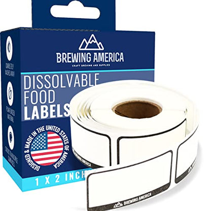 Dissolvable Food Labels for Food Containers - Made in USA - Great for Food Prep, Pantry, Canning, Freezer, Mason Jar Storage, Bottles and Rotation– No Scrubbing, No Residue - Black - color: Black