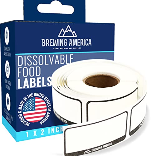 Dissolvable Food Labels for Food Containers - Made in USA - Great for Food Prep, Pantry, Canning, Freezer, Mason Jar Storage, Bottles and Rotation– No Scrubbing, No Residue - Black - color: Black