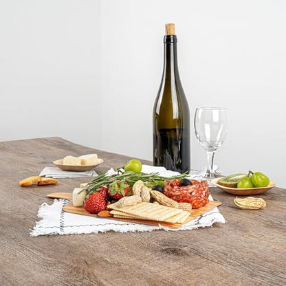 Restaurantware Cater Tek 11.8 x 7 Inch Charcuterie Boards 10 Faux Wood Cheese Boards - WIth Handle Stackable Paper Cardboard Charcuterie Boards Disposable For Serving At Catered Events