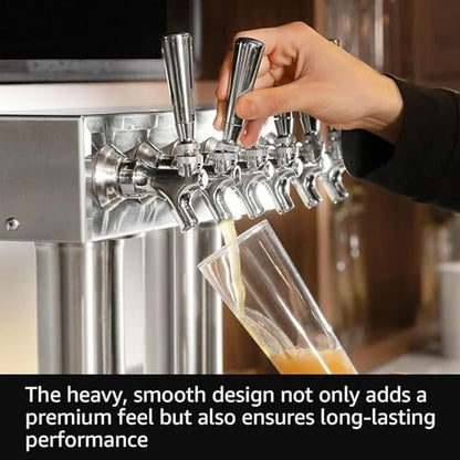 MRbrew Beer Tap Handle 304 Stainless Steel Beer Faucet Handle 2 PCS, Standard 3/8”Threading Kegerator Tap for Kegerator Tower Stout Nitro Coffee
